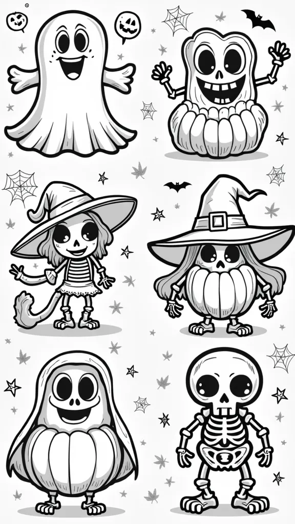 páginas para colorear de personajes de Halloween